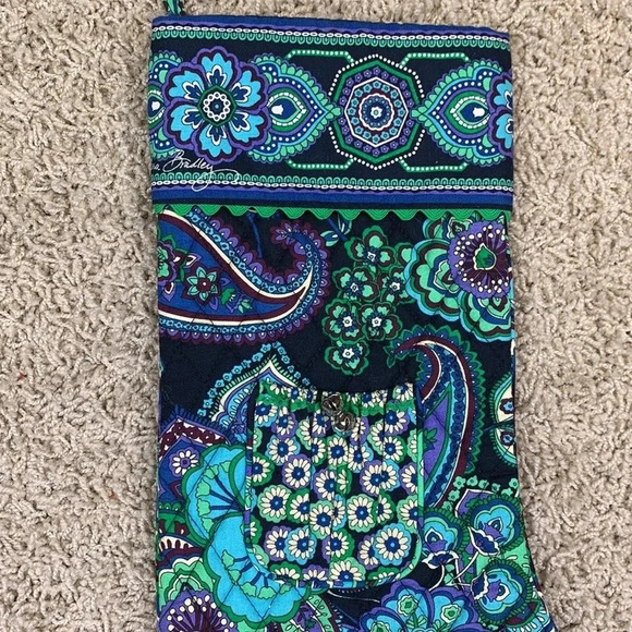Vera Bradley blue green Christmas stocking - Picture 2 of 5
